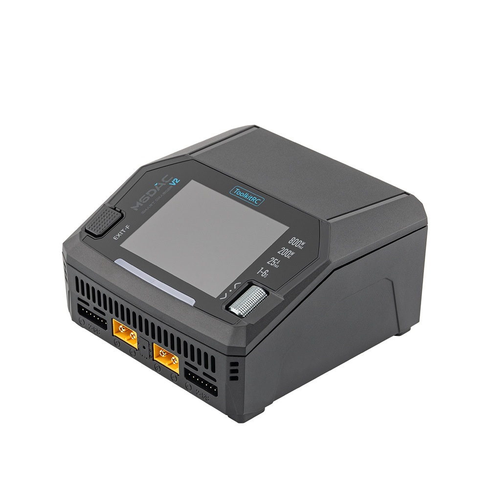 Toolkitrc M6Dac Smart Charger - ToolkitRC M6DAC V2 スマートバランス充電器。2.8インチIPSディスプレイを搭載。RCモデル（車、ボートなど）用。DC800W、AC200Wの高出力充電に対応。