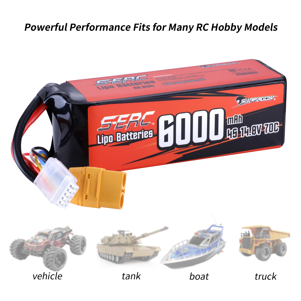リモートコントロールカーバッテリー,SUNPADOW-4S  - 4S Lipo Battery 14.8V 6000Mah のレビューと価格